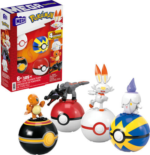 Pokemon Fire Type Trainer Team 105 Piece Building