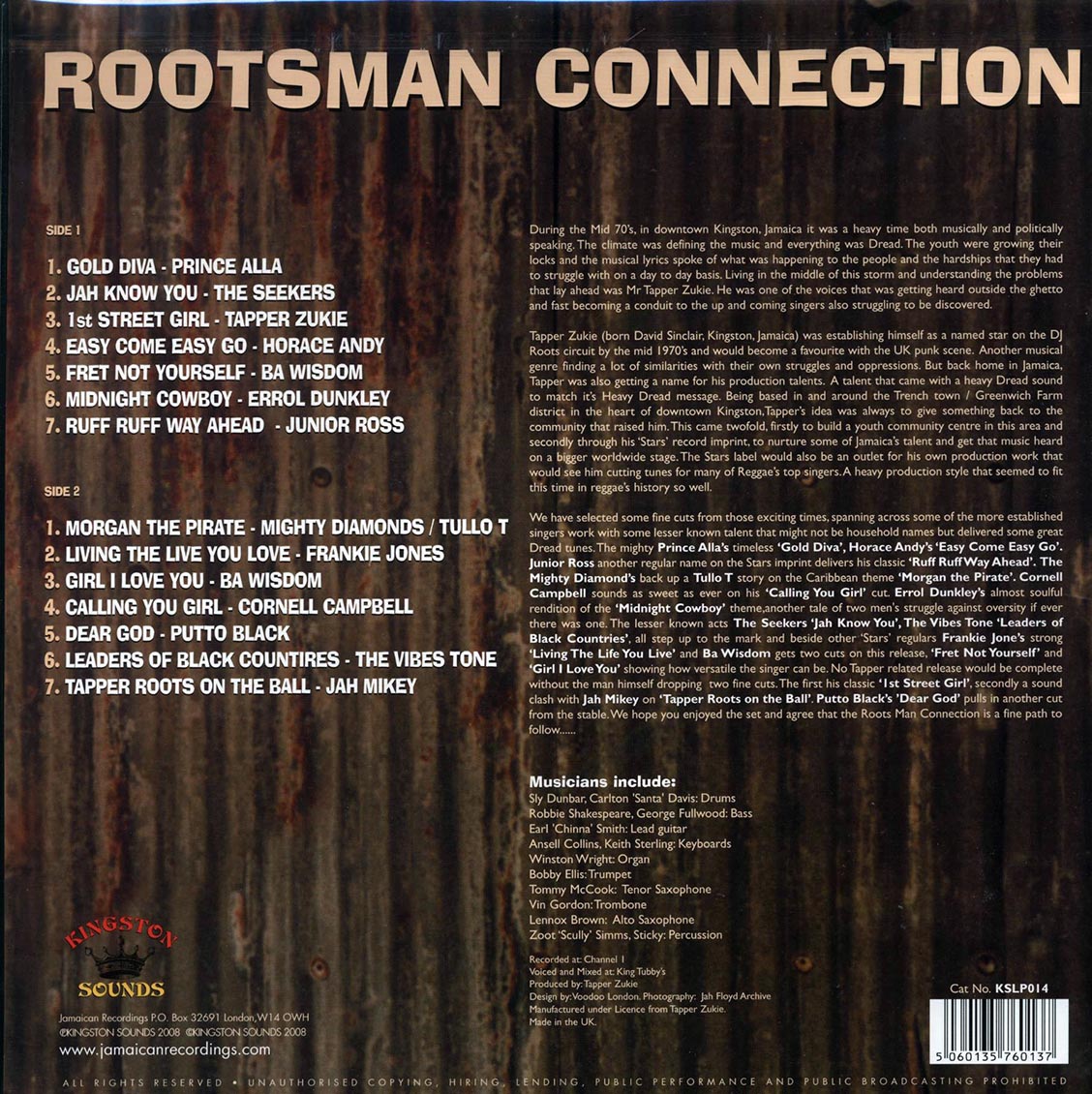 Tappa Zukie, Prince Alla, Etc. - Rootsman Connection (180g) - Vinyl LP, LP