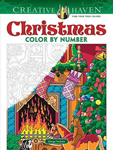 Creative Haven Christmas Color by Number -- George Toufexis, Paperback