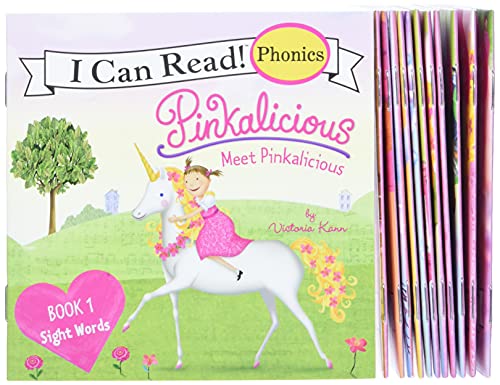 Pinkalicious 12-Book Phonics Fun!: Includes 12 Mini-Books Featuring Short and Long Vowel Sounds -- Victoria Kann, Boxed Set