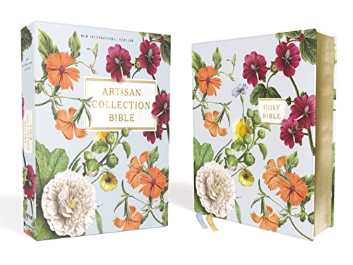 Niv, Artisan Collection Bible, Leathersoft, Blue Floral, Red Letter Edition, Comfort Print -- Zondervan, Bible