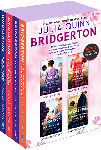 Bridgerton Boxed Set 5-8: To Sir Phillip, with Love / When He Was Wicked / It's in His Kiss / On the Way to the Wedding -- Julia Quinn, Paperback