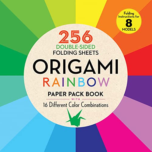 Origami Rainbow Paper Pack Book: 256 Double-Sided Folding Sheets (Includes Instructions for 8 Models) -- Tuttle Studio, Paperback