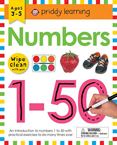Wipe Clean Workbook: Numbers 1-50: Ages 3-5; Wipe-Clean with Pen by Priddy, Roger