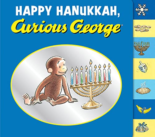 Happy Hanukkah, Curious George Tabbed Board Book: A Hanukkah Holiday Book for Kids -- H. A. Rey - Board Book