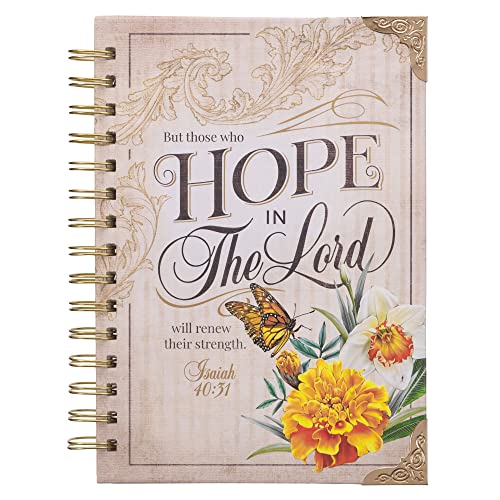 Christian Art Gifts Journal W/Scripture for Women Hope in the Lord Isaiah 40:31 Butterfly Deep Ocean Blue 192 Ruled Pages, Large Hardcover Notebook, W by Christianart Gifts