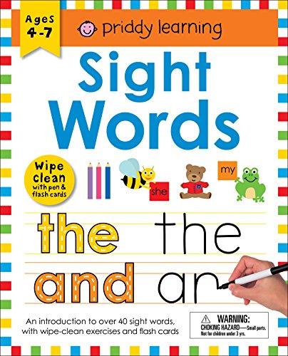 Wipe Clean Workbook: Sight Words (Enclosed Spiral Binding): Ages 4-7; Wipe-Clean with Pen & Flash Cards -- Roger Priddy - Spiral