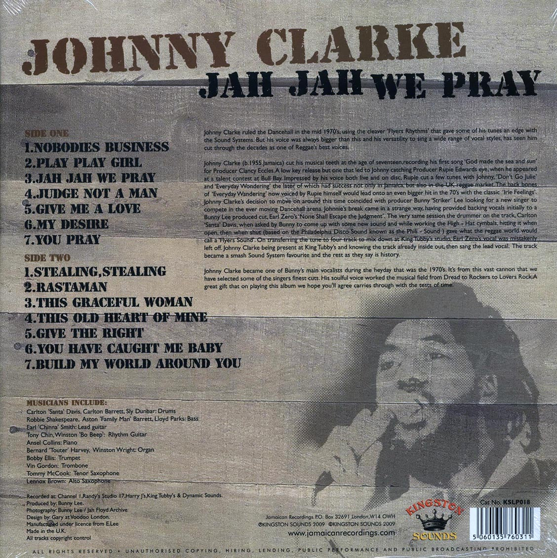 Johnny Clarke - Jah Jah We Pray (180g) - Vinyl LP, LP