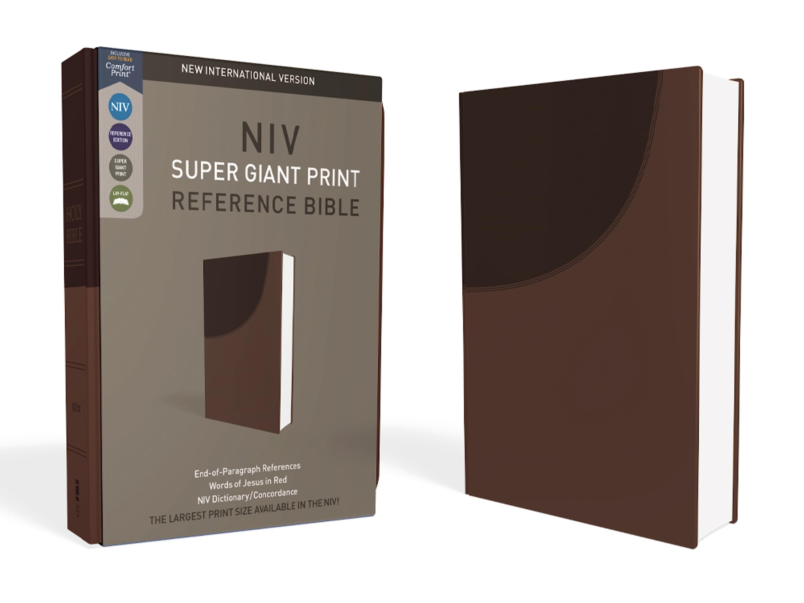 NIV, Super Giant Print Reference Bible, Imitation Leather, Brown, Red Letter Edition by Zondervan