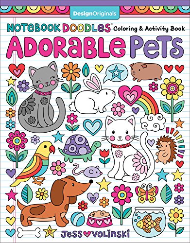 Notebook Doodles Adorable Pets: Coloring & Activity Book by Volinski, Jess