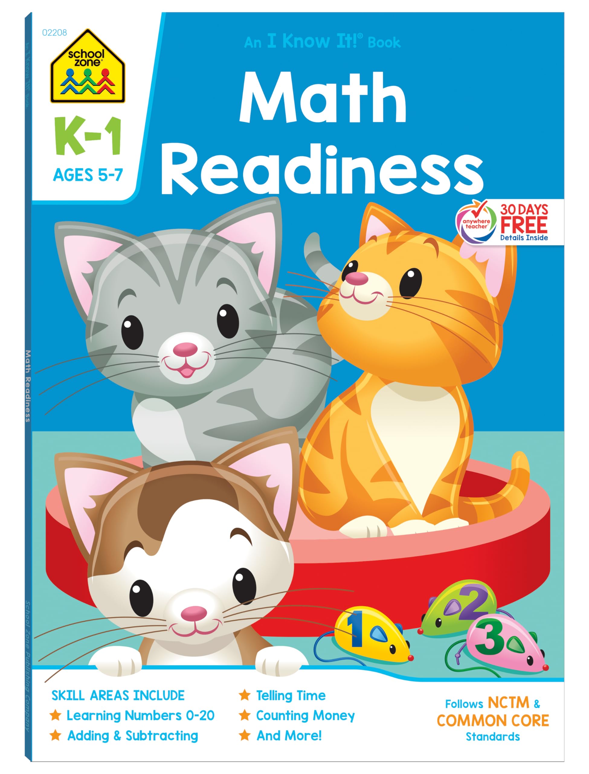 School Zone Math Readiness Grades K-1 Workbook by Zone, School