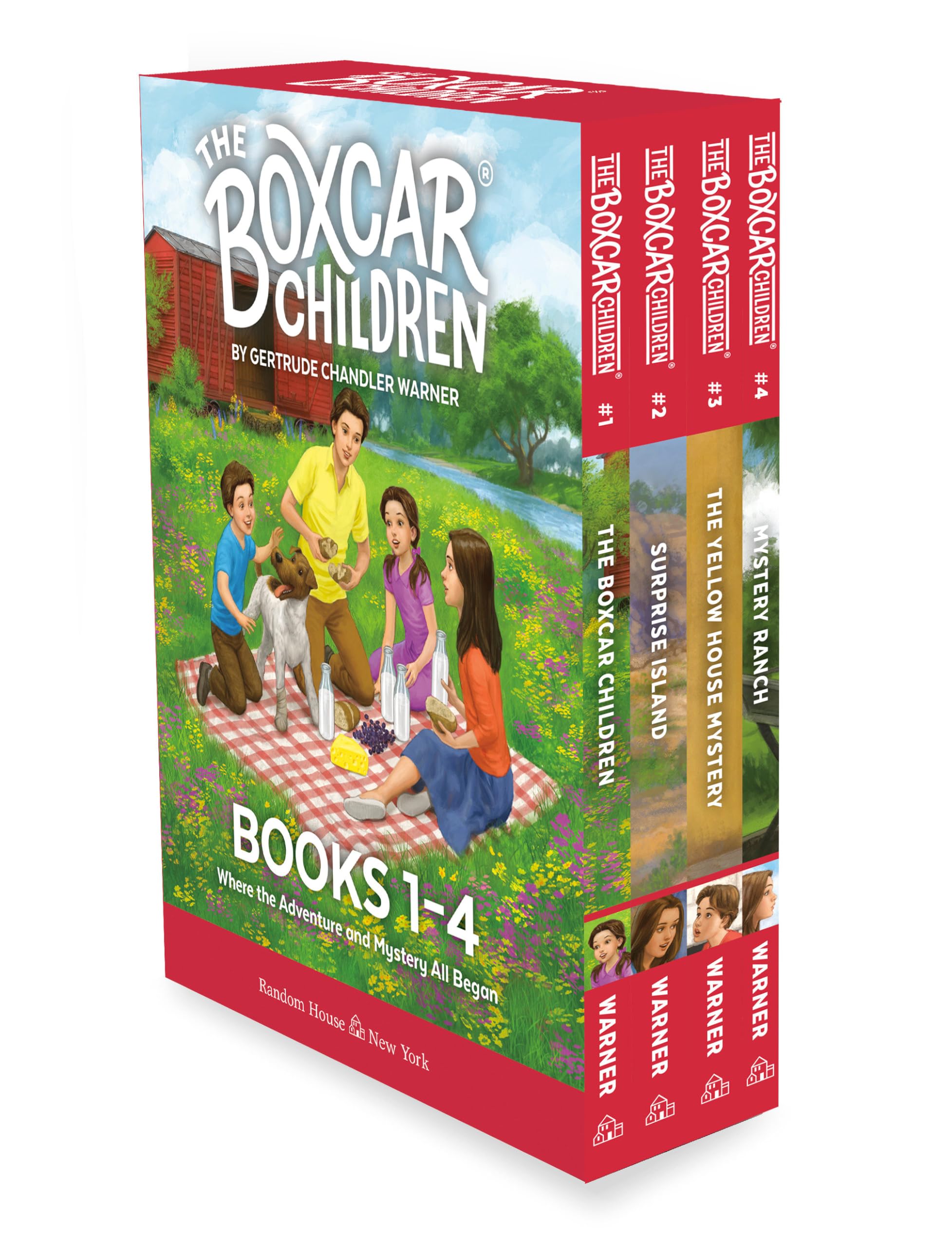 The Boxcar Children Mysteries Boxed Set 1-4: The Boxcar Children; Surprise Island; The Yellow House; Mystery Ranch by Warner, Gertrude Chandler