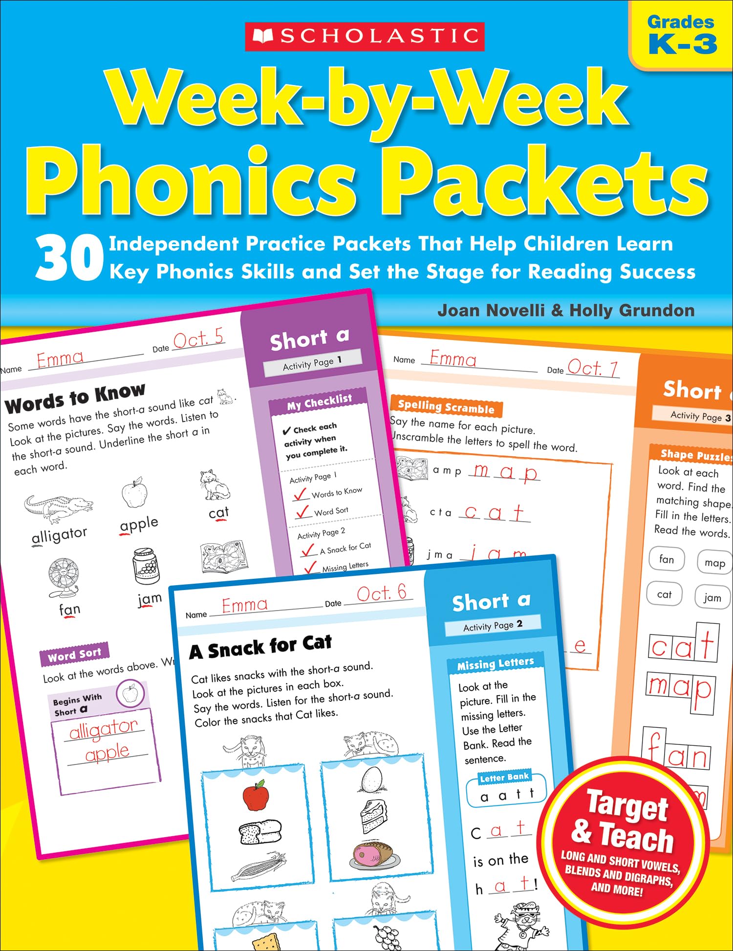 Week-By-Week Phonics Packets: Grades K-3 by Novelli, Joan