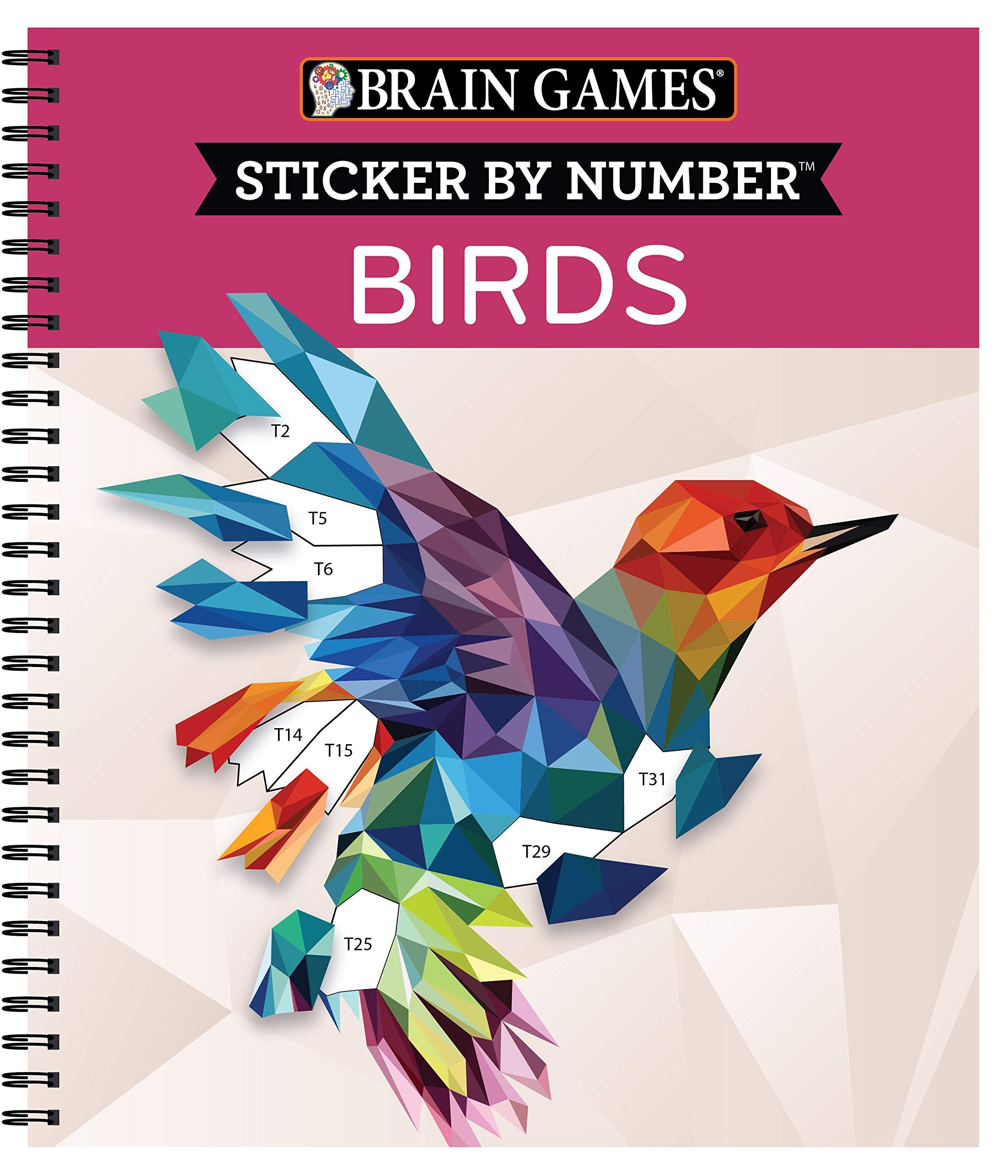 Brain Games - Sticker by Number: Birds (28 Images to Sticker) by Publications International Ltd