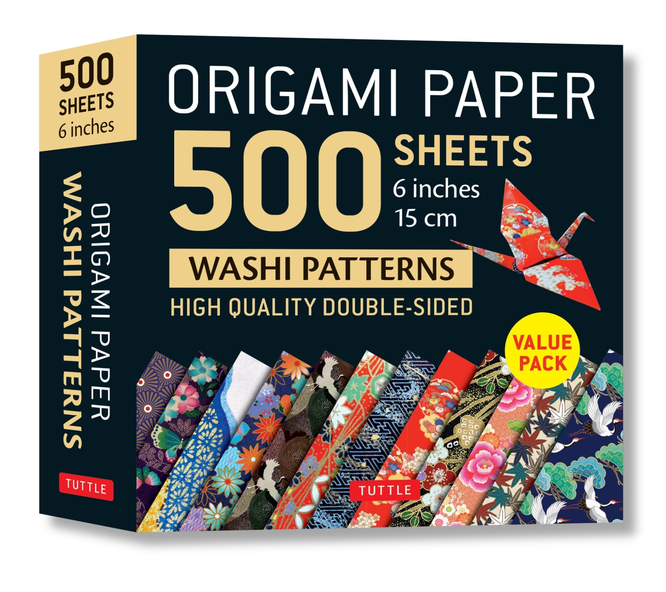 Origami Paper 500 Sheets Japanese Washi Patterns 6 (15 CM): Double-Sided Origami Sheets with 12 Different Designs (Instructions for 6 Projects Include by Tuttle Studio