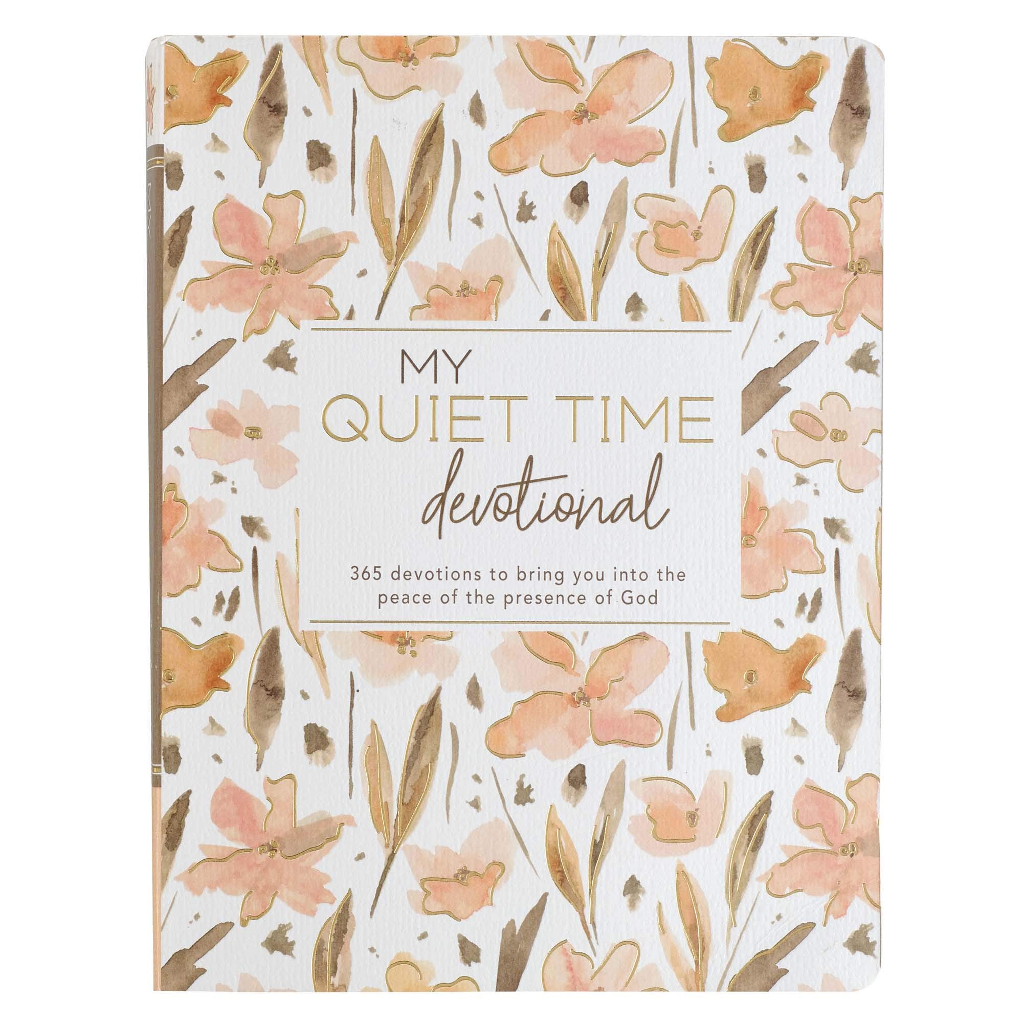 My Quiet Time Devotional - 365 Devotions for Women to Bring You Into the Peace of the Presence of God Peach Floral Softcover Flexcover Gift Book W/Rib by Larsen, Carolyn