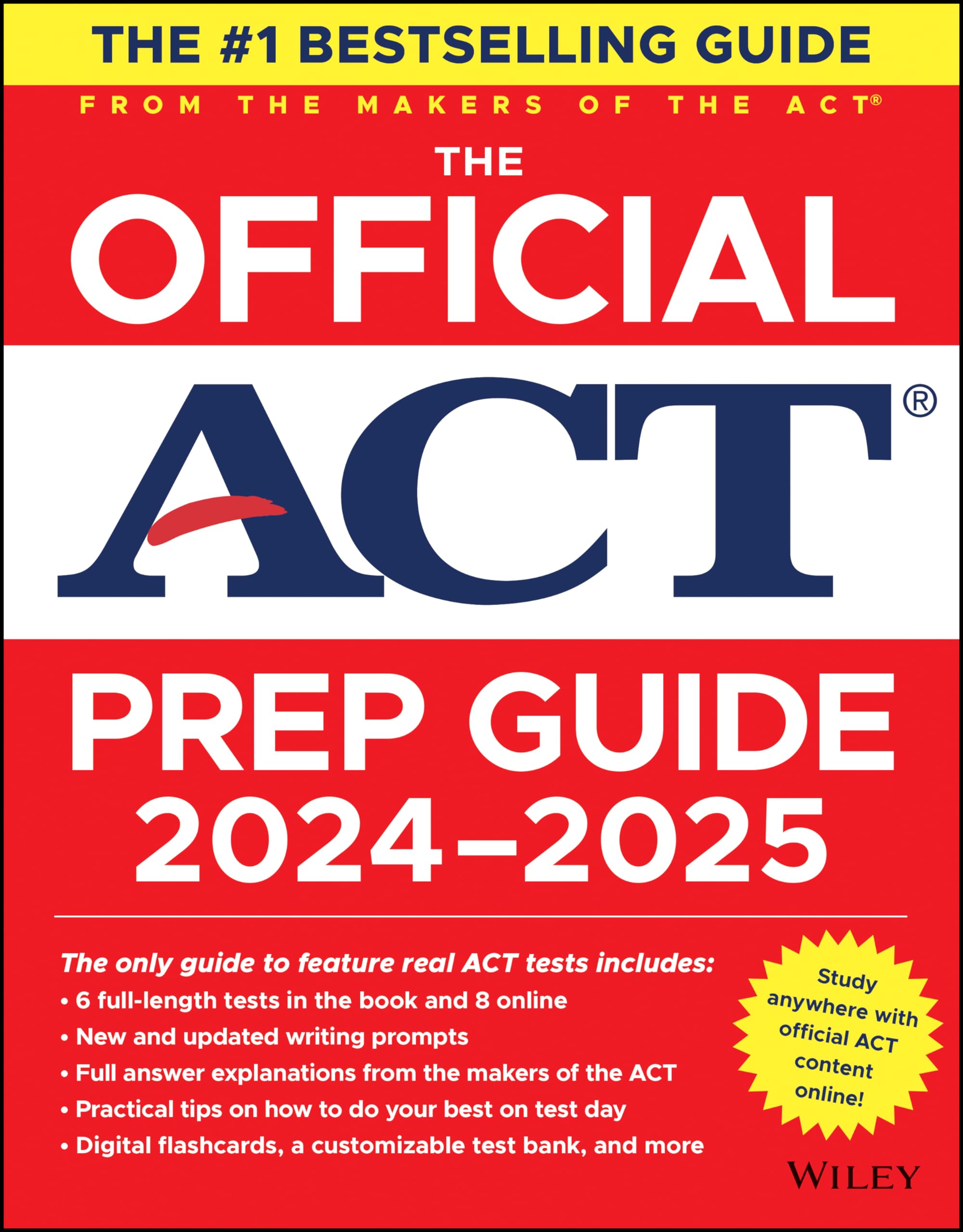 The Official ACT Prep Guide 2024-2025: Book + 9 Practice Tests + 400 Digital Flashcards + Online Course by ACT