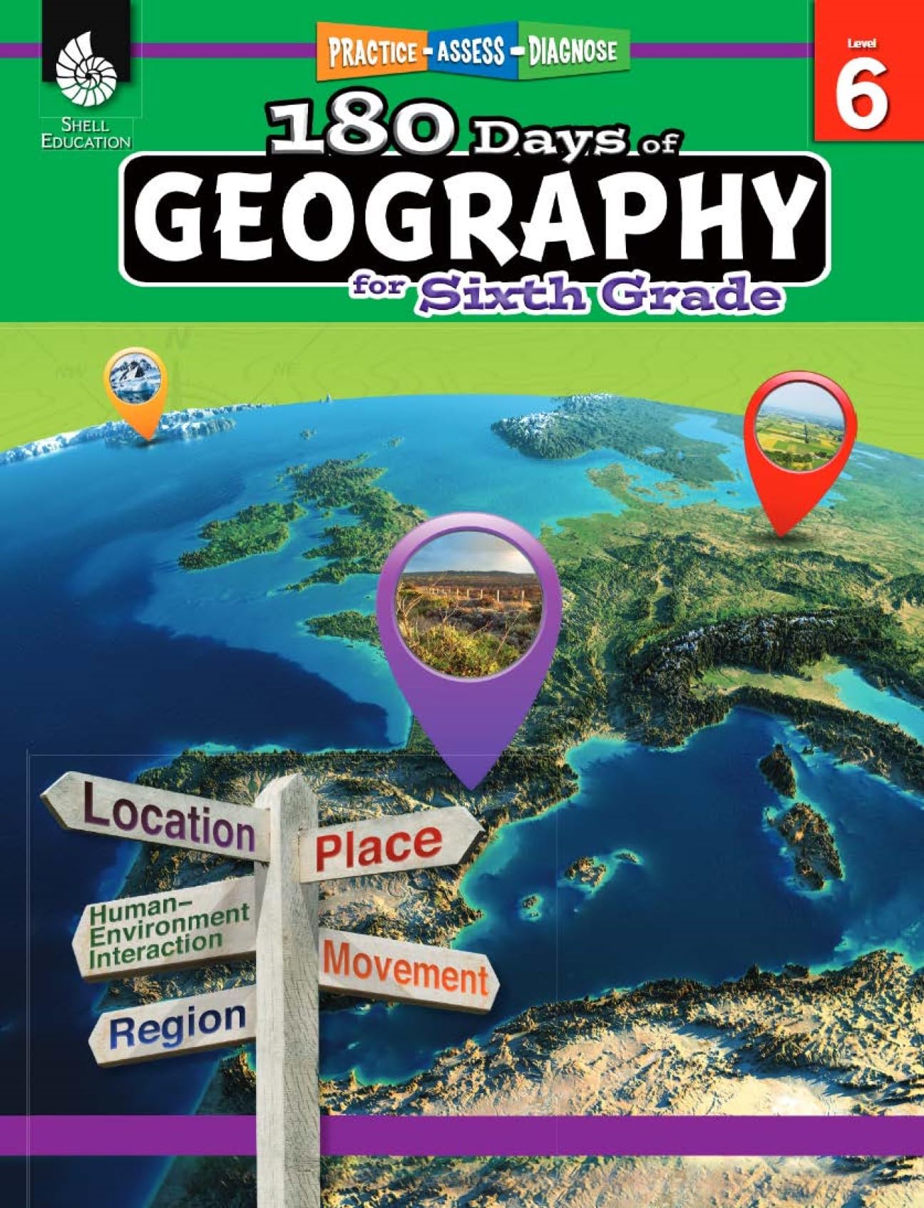 180 Days of Geography for Sixth Grade: Practice, Assess, Diagnose by Edgerton, Jennifer