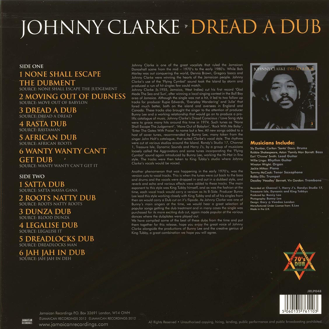 Johnny Clarke - Dread A Dub (180g) - Vinyl LP, LP