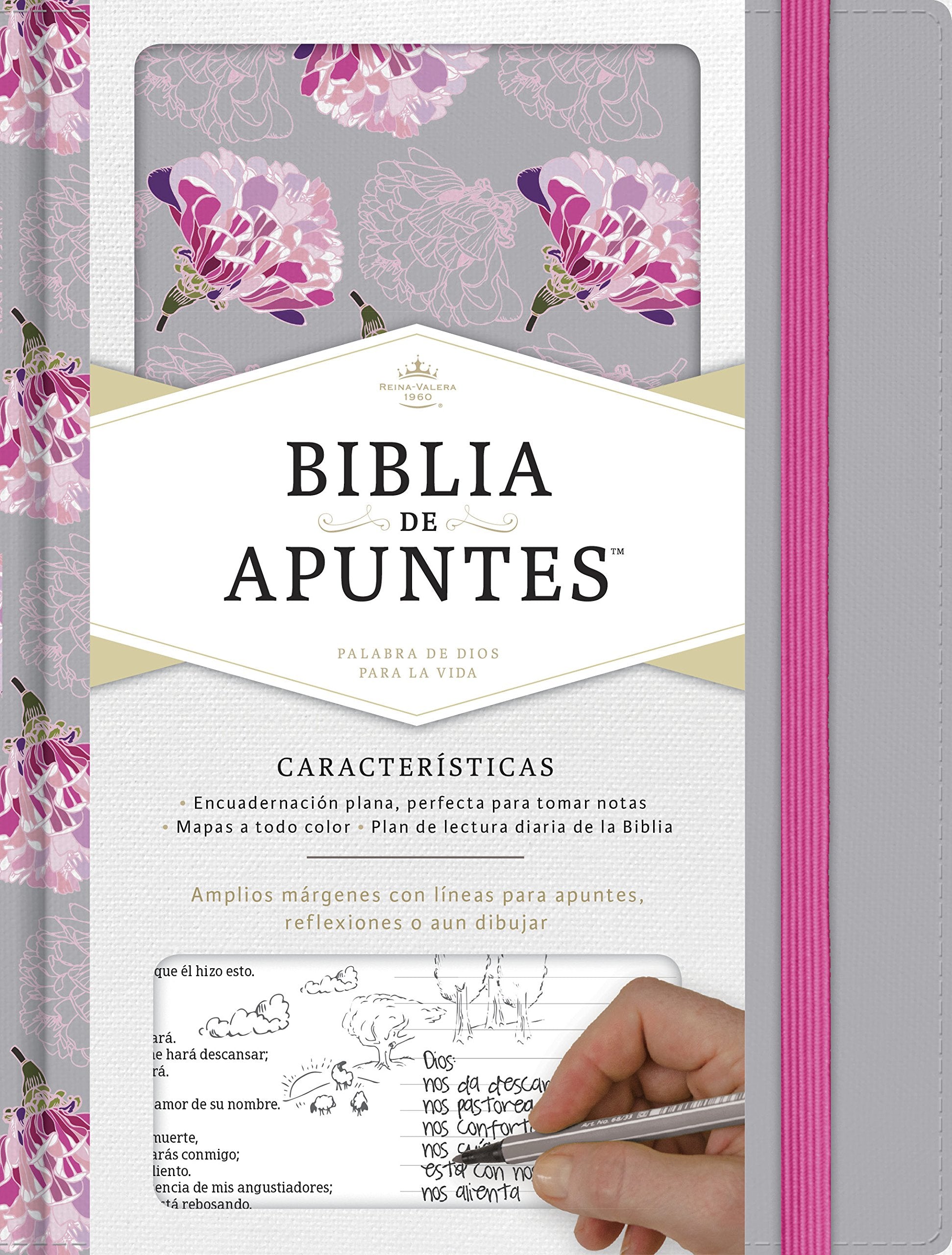 Rvr 1960 Biblia de Apuntes, Gris Y Floreado Tela Impresa by B&h Español Editorial