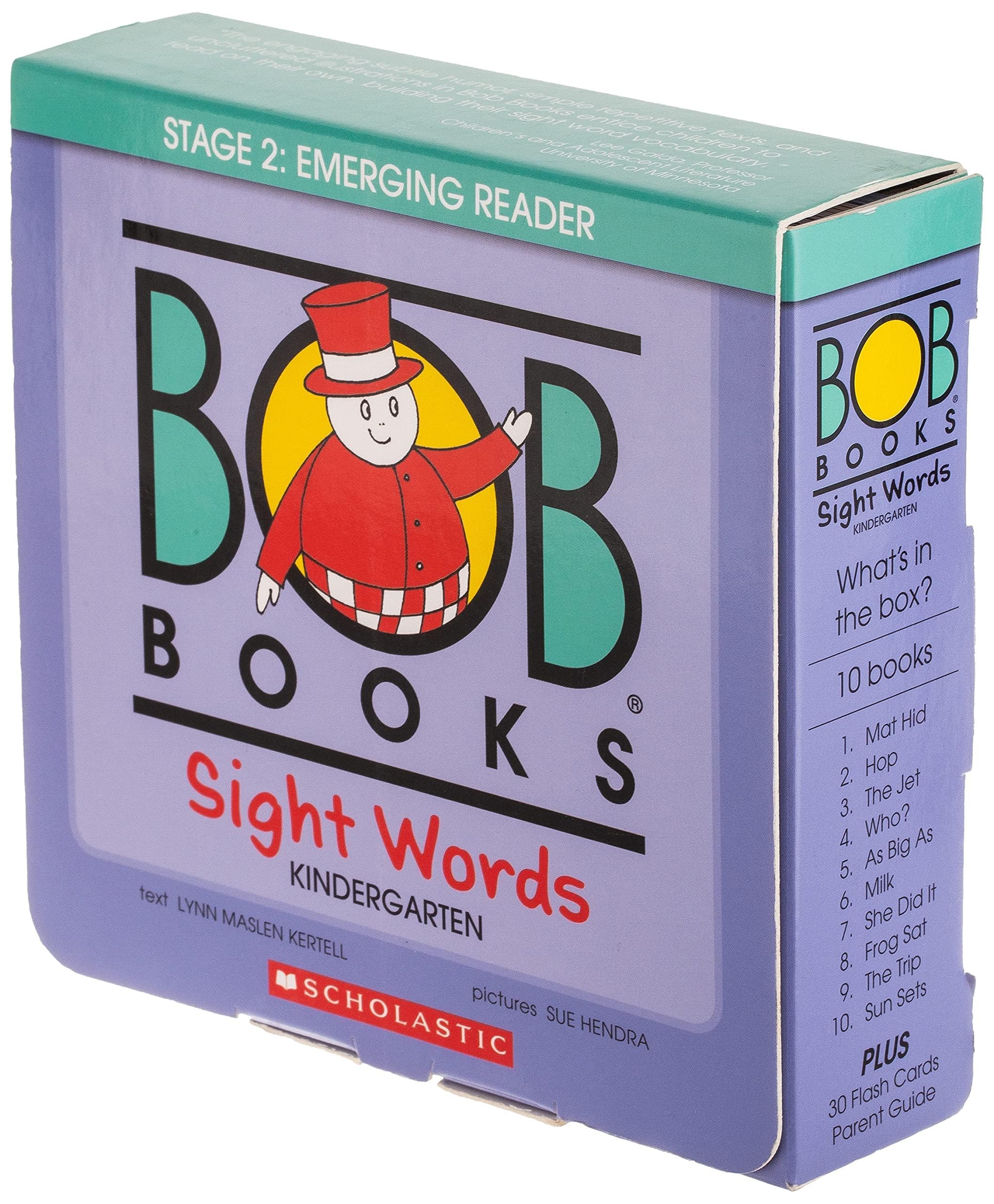 Bob Books - Sight Words Kindergarten Box Set Phonics, Ages 4 and Up, Kindergarten, Flashcards (Stage 2: Emerging Reader) by Kertell, Lynn Maslen