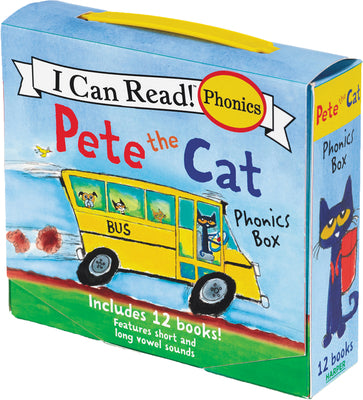 Pete the Cat 12-Book Phonics Fun!: Includes 12 Mini-Books Featuring Short and Long Vowel Sounds by Dean, James