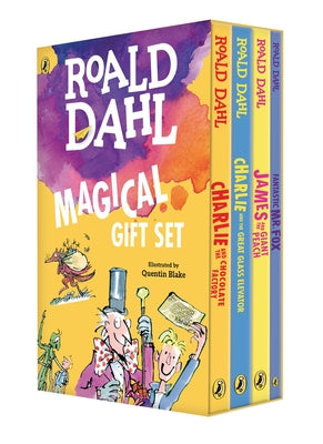 Roald Dahl Magical Gift Set (4 Books): Charlie and the Chocolate Factory, James and the Giant Peach, Fantastic Mr. Fox, Charlie and the Great Glass El by Dahl, Roald