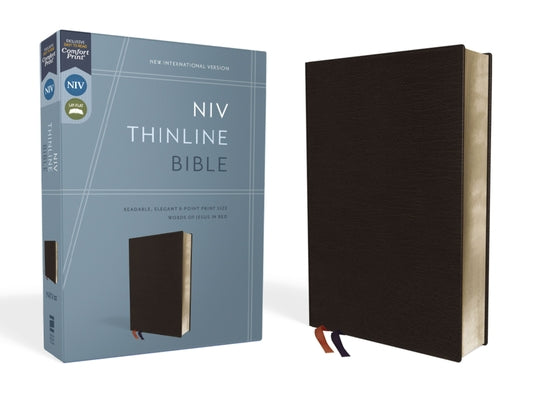 NIV, Thinline Bible, Bonded Leather, Black, Red Letter Edition by Zondervan