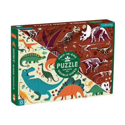 Dinosaur Dig 100 Piece Double-Sided Puzzle by Peskimo