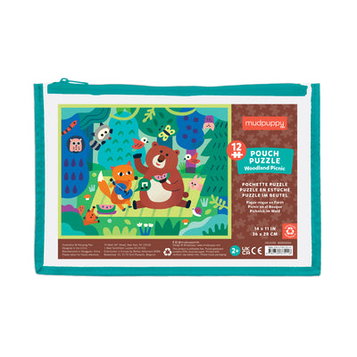 Woodland Picnic 12 Piece Pouch Puzzle by Galison Mudpuppy