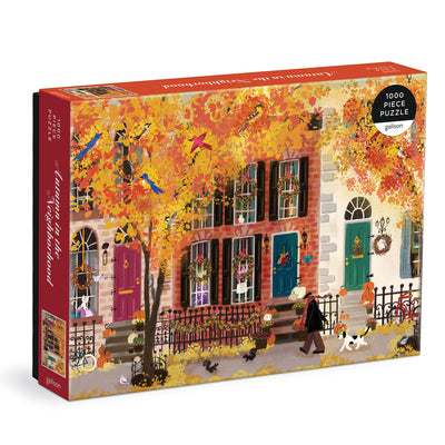 Autumn in the Neighborhood 1000 Piece Puzzle by Galison Mudpuppy