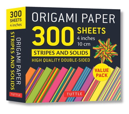 Origami Paper 300 Sheets Stripes and Solids 4 (10 CM): Tuttle Origami Paper: Double-Sided Origami Sheets Printed with 12 Different Designs by Tuttle Publishing