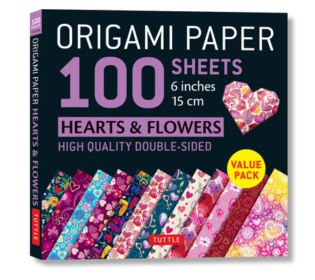 Origami Paper 100 Sheets Hearts & Flowers 6 (15 CM): Tuttle Origami Paper: Double-Sided Origami Sheets Printed with 12 Different Patterns: Instruction by Tuttle Studio