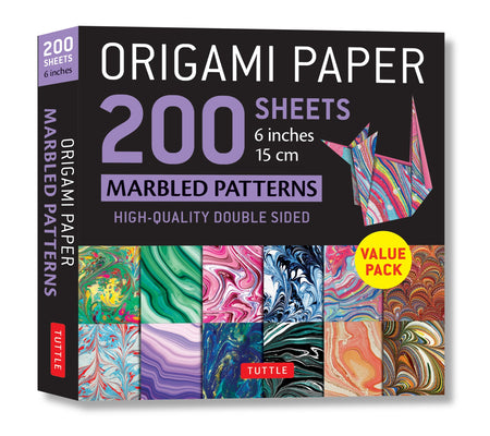 Origami Paper 200 Sheets Marbled Patterns 6 (15 CM): Tuttle Origami Paper: Double Sided Origami Sheets Printed with 12 Different Patterns (Instruction by Tuttle Studio