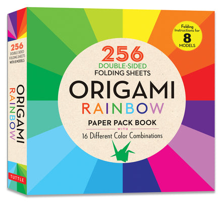 Origami Rainbow Paper Pack Book: 256 Double-Sided Folding Sheets (Includes Instructions for 8 Models) by Tuttle Publishing