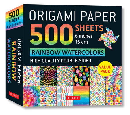 Origami Paper 500 Sheets Rainbow Watercolors 6 (15 CM): Tuttle Origami Paper: Double-Sided Origami Sheets Printed with 12 Different Designs (Instructi by Tuttle Publishing