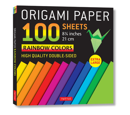 Origami Paper 100 Sheets Rainbow Colors 8 1/4 (21 CM): Extra Large Double-Sided Origami Sheets Printed with 12 Different Color Combinations (Instructi by Tuttle Studio