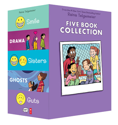 Raina Telgemeier Collection Box Set (Smile, Drama, Sisters, Ghosts, Guts) by Telgemeier, Raina