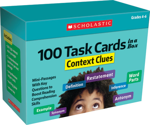 100 Task Cards in a Box: Context Clues: Mini-Passages with Key Questions to Boost Reading Comprehension Skills by Martin, Justin