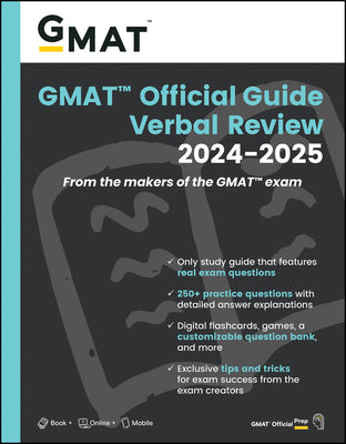 GMAT Official Guide Verbal Review 2024-2025: Book + Online Question Bank by Gmac (Graduate Management Admission Coun