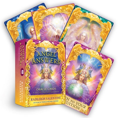 Angel Answers Oracle Cards: A 44-Card Deck and Guidebook by Valentine, Radleigh