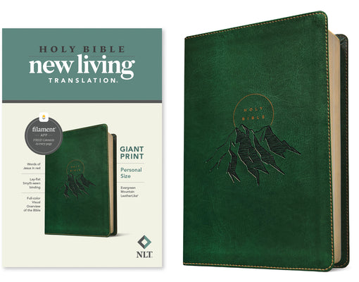 NLT Personal Size Giant Print Bible, Filament Enabled Edition (Leatherlike, Evergreen Mountain ) by Tyndale