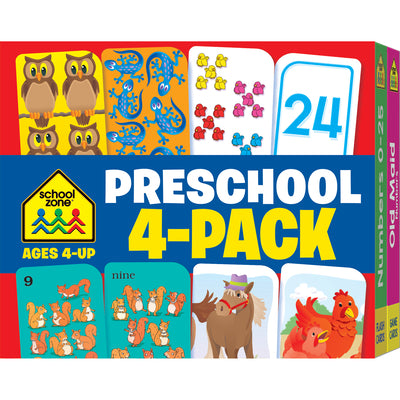 School Zone Preschool 4-Pack Flash Cards by Zone, School