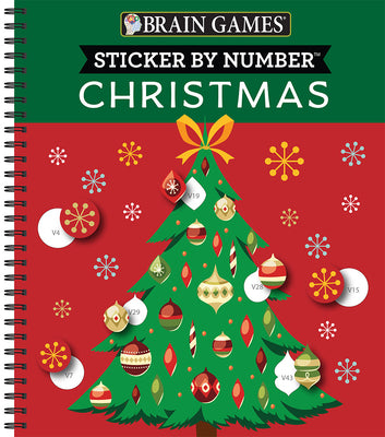 Brain Games - Sticker by Number: Christmas (28 Images to Sticker - Christmas Tree Cover) by Publications International Ltd