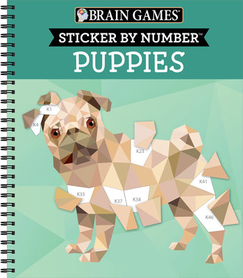 Brain Games - Sticker by Number: Puppies by Publications International Ltd