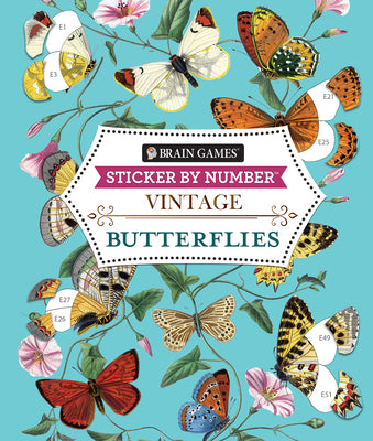 Brain Games - Sticker by Number - Vintage: Butterflies by Publications International Ltd