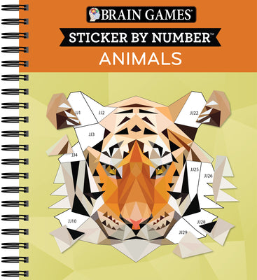 Brain Games - Sticker by Number: Animals - 2 Books in 1 (42 Images to Sticker) by Publications International Ltd