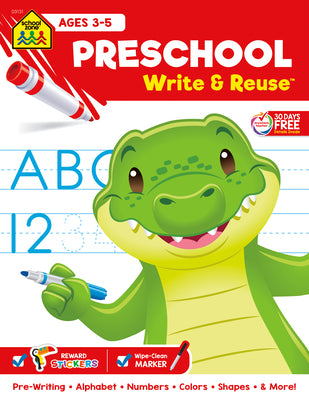 School Zone Preschool Write & Reuse Workbook by Zone, School