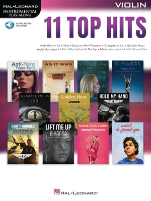 11 Top Hits for Violin Instrumental Play-Along - Book with Online Audio by